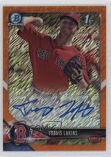 2018 Bowman Chrome Orange Shimmer Refractor 3/25 Travis Lakins #CPA-TL Auto 13iq