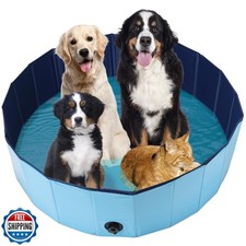 AMGSH Dog Whelping Box, Foldable Birthing Pool for Dogs, Whelping Pool for Pu