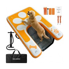 SOLAVERO Inflatable Dog Ramp with Non-Slip EVA D-Rings for Pool Boat 230l...