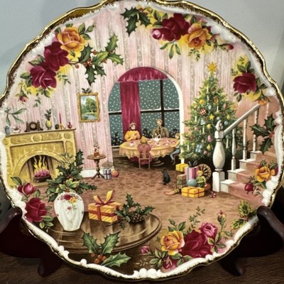 Vintage 1988 Royal Albert Old Country Roses Christmas Magic at Home Plate 8.5''