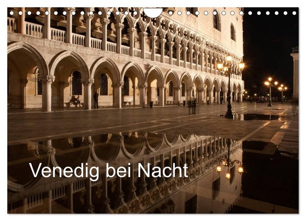 "Calendar 2027 · US Version · Venice By Night (Wall Calendar 2027 12\" × 8\" Landsc"-image