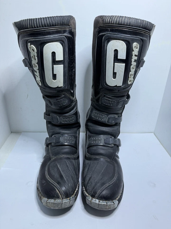 Par de botas todoterreno Gaerne Cypher antichoque motocross motoX para hombre talla 12 Italia Foto 3 de 4