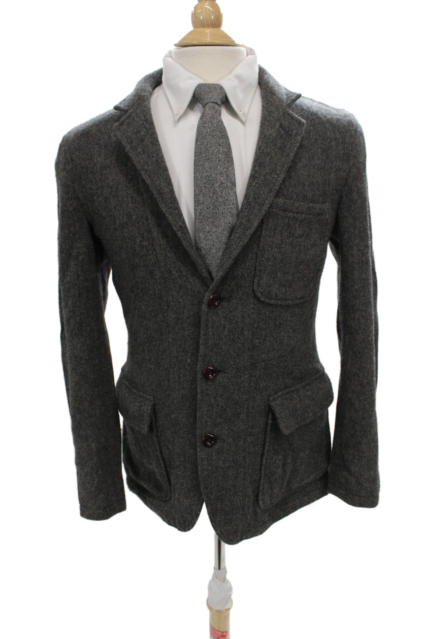 Wallace & Barnes Mens Gray Wool Sport Coat Collared Button Size 38Free Shipping in US $100+ Orders | $6.95 Orders Below