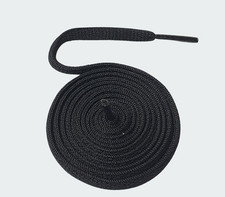 Oval Shoelace Udon-Style Replacement Shoes Lace Accessory Black 120cmx6mm NWT