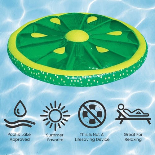 Pool Central Inflatable Lime Fruit Slice Swimming Pool Lounger Raft - 第 10/10 張圖片