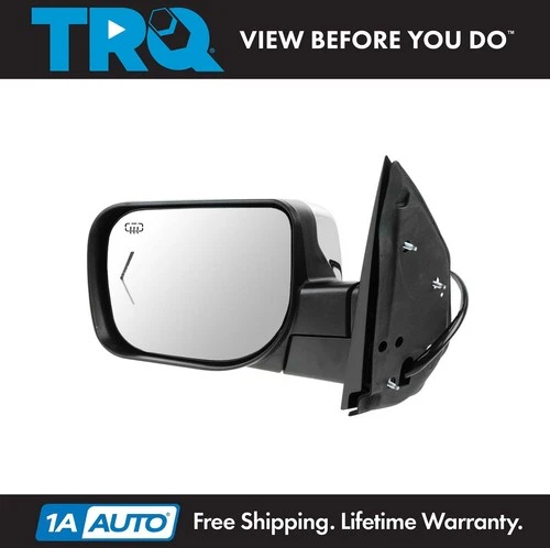 TRQ Mirror Power Heated Memory Turn Puddle Light Chrome LH for QX56 Armada Titan