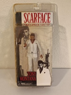 Scarface Tony Montana NECA Action Figure Al Pacino White Suit Toy Gangster 