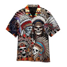 Camisa hawaiana Aloha Apache Skull Be Strong When You Are Weak
