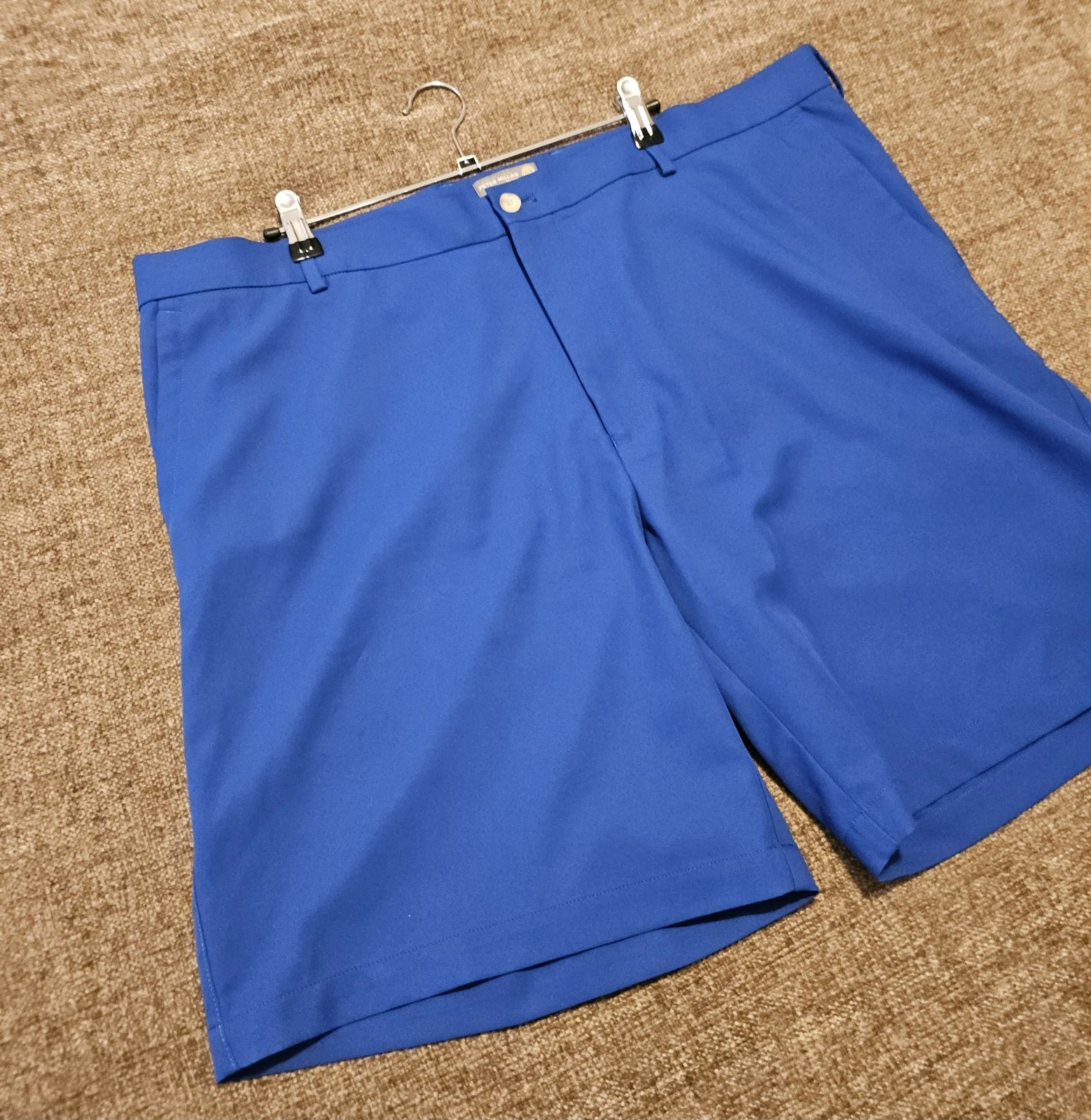 Men's Peter Millar Wicking Performance Shorts Bright Blue Golf Sz 42 Pockets