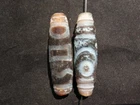 2 Pcs Lovely Tibetan Natural Old Agate Dzi *2Eyed* & *XiZhouHuiZhu* Beads HH051