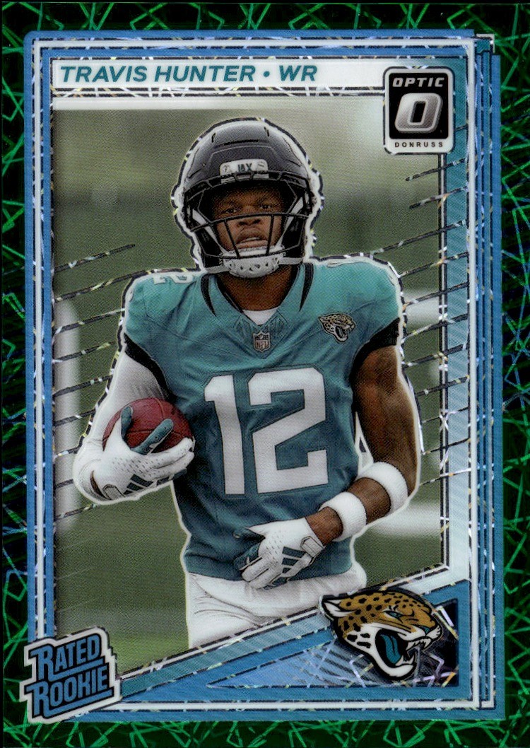 2025 Donruss Optic - Travis Hunter - #201 Green Velocity Jacksonville Jaguars