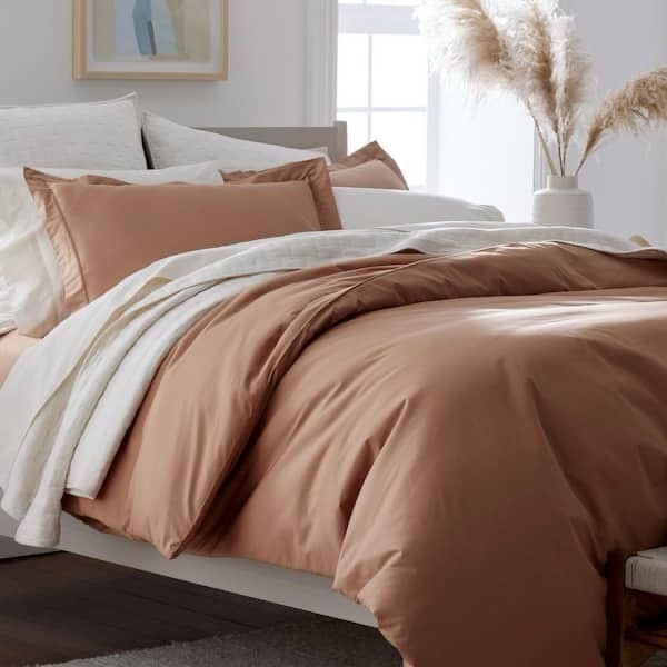 The Company Store Cotton Percale Clay King Cotton Duvet Cover