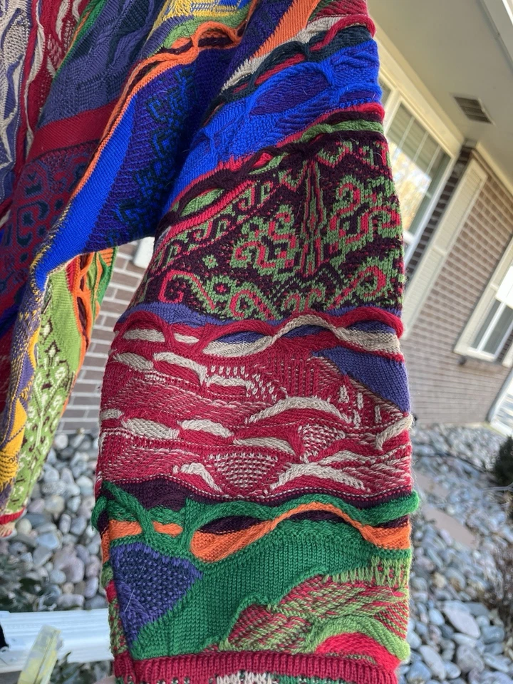 Vintage Coogi Sweater Pure Wool 90s Knit Hip Hop Biggie Cosby Australia L - Image 3 of 4