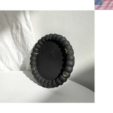 Elegant Handcrafted Black Concrete Bubble Plate - Unique Candle Holder & Tray