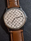 Vintage TIMEX M Cell Quartz Checkerboard Dial Watch As Shown!
