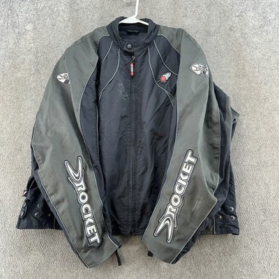 Joe Rocket Jacket Mens 3XL Black Gray Full Zip Padded Motorcycle Body Armor