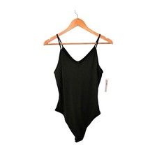 American Eagle Ribbed Knit Bodysuit Hunter Green L