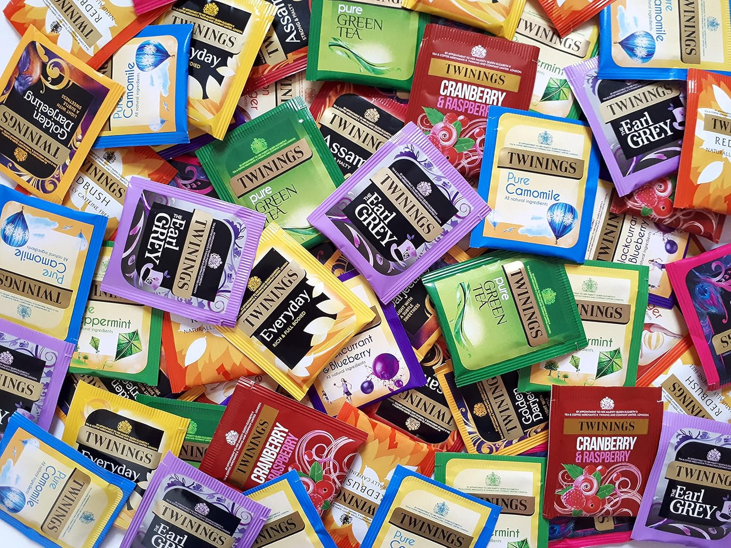 Tea Bags Individual Enveloped Tagged Classic and Flavoured Selections (50 Tea En