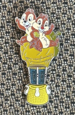 Disney Floating Down Main Street USA Chip & Dale Hot Air Balloon Acorn Pin LE
