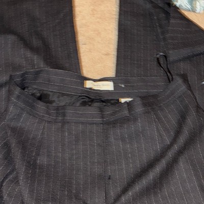 Amanda Smith Gray Pinstripe Dress Pants Wool Regular Fit Women