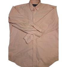 Polo Ralph Lauren Vintage Men Classic Fit Long Sleeve Oxford Shirt Salmon Pink L