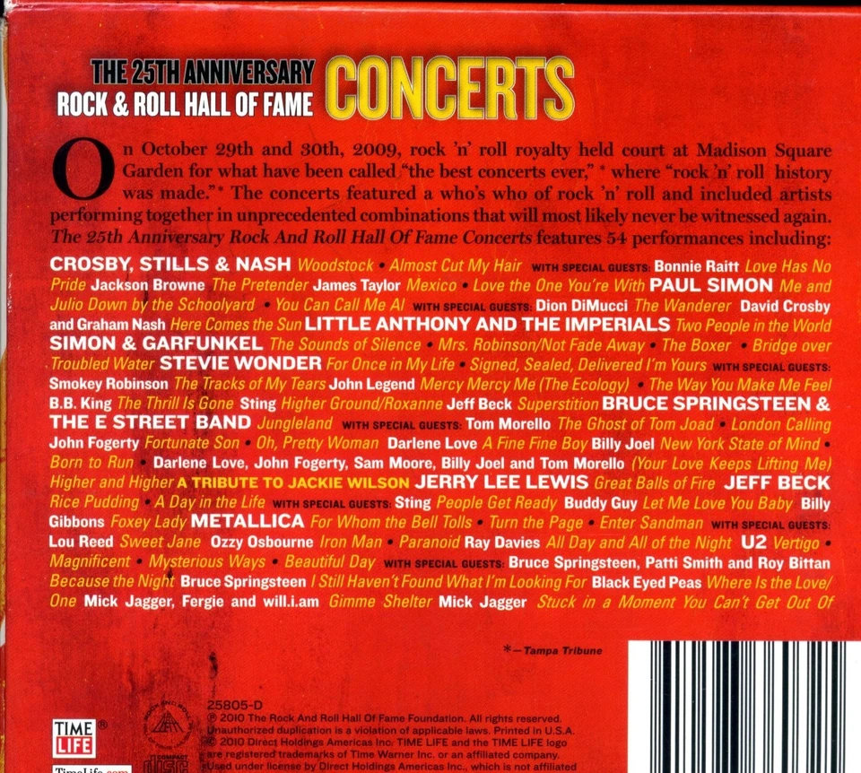 The 25th Anniversary Rock & Roll Hall Of Fame Concerts (Time Life) - 4 CD-Set - Bild 2 von 2