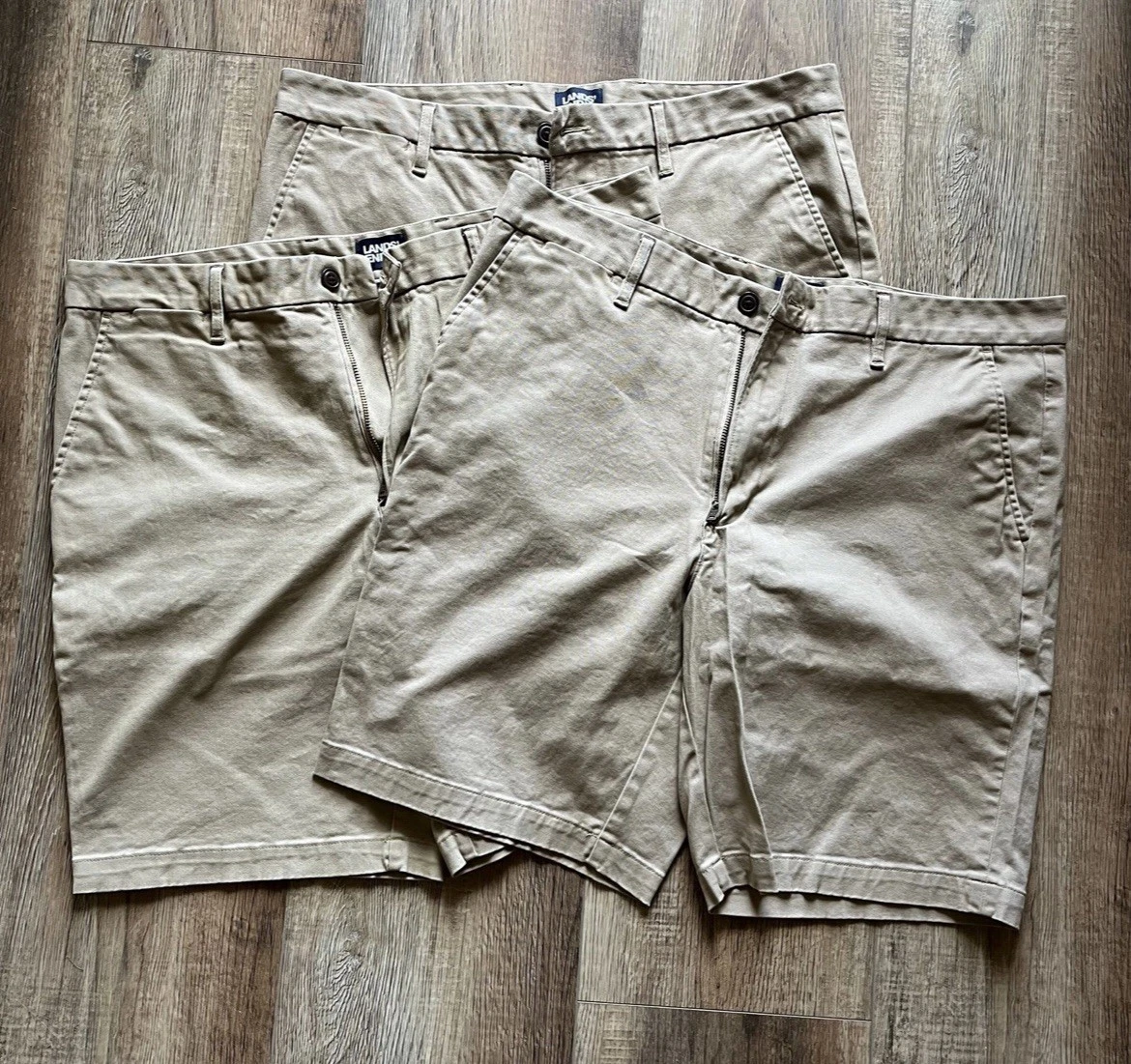 Lot of 3 Men’s Lands End Khaki Shorts