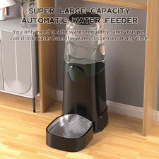 8L Automatic Dog Water Dispenser – Stainless Steel Bowl, Gravity Waterer, Large