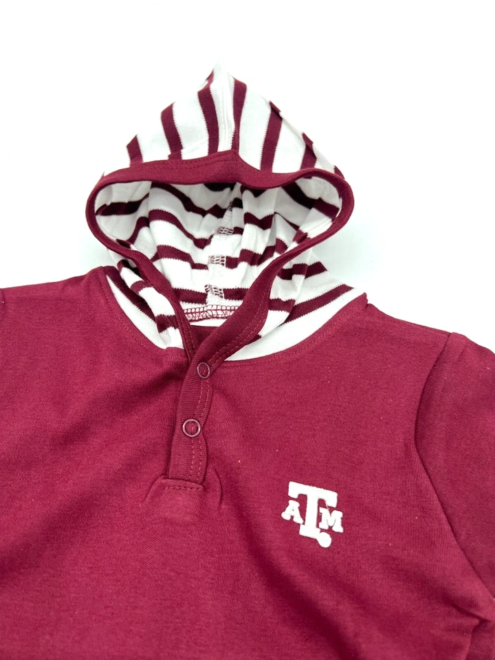 Texas A&M Aggies Niño Pequeño Rayas Capucha Creeper Sudadera Chaqueta (12 Meses) Foto 4 de 4