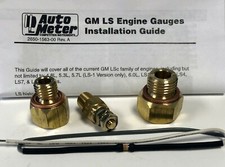 Auto Meter 5284 Gauge Adapter Installation Fitting Kit Sensor Gm Ls Engine