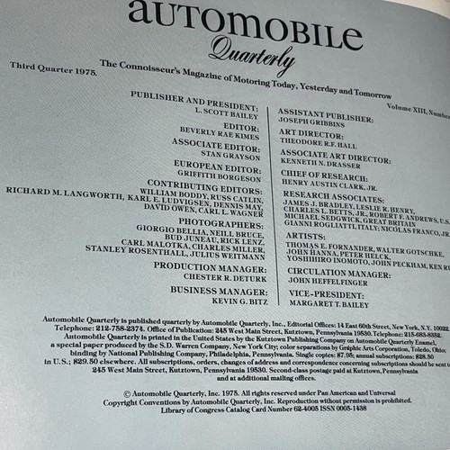 Automobile Quarterly Volume 13, No. 1,2,3,4, (4 Books) 1975 w/Sleeve 1st Edition - Picture 14 of 21