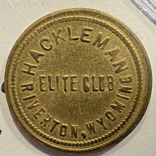 Riverton, Wyo. "Hackleman Elite Club" G/F 10¢Trade Token 25mm SP3864