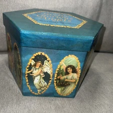 Twelve Glorious Angels Christmas Ornaments 12 Decoupage Balls w/Original Box 🌲