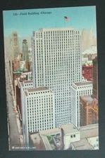 Field Building Chicago IL Unposted Linen Postcard 