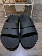 EUC Oofos Ooahh Sport Slides Slip On Sandals Mens 8 Womens 10 EU 41 Black