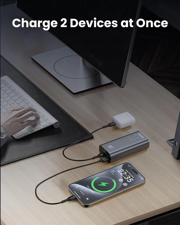 NIB POWER ADD PRO Portable Fast Charger Small Power Bank 10000mAh Battery Pack - Image 3 of 4