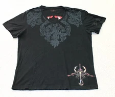 Raw V Neck Scorpion Sword T-Shirt Adult LARGE Black Short Sleeve Raw 7