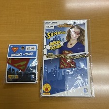 Set of 2 DC Comics Superman SUPER GIRL "S" Necklaces - NEW 