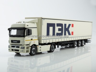 KAMAZ-5490 tractor truck with semitrailer NEFAZ-93341 ''PEK'' /white/