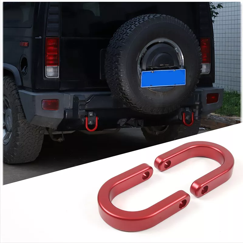 2PCS Red Car Hitch Tow Hook Track Racing Trailer Rescue Ring For