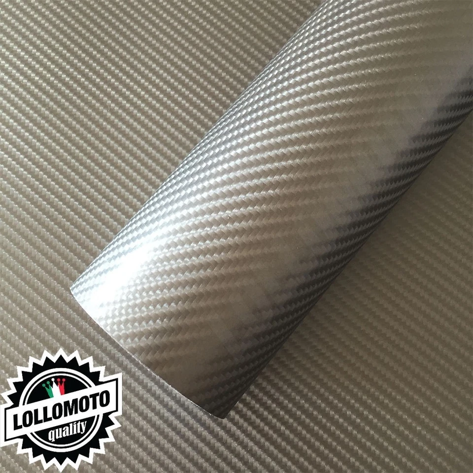 LOLLOMOTO Carbonio 4D Dark Grey Pellicola Adesiva Rivestimento Auto Car Wrapping