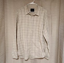 Rails Owens Button Up Shirt Mens Size XL Plaid Cream Heather Grey Long Sleeve