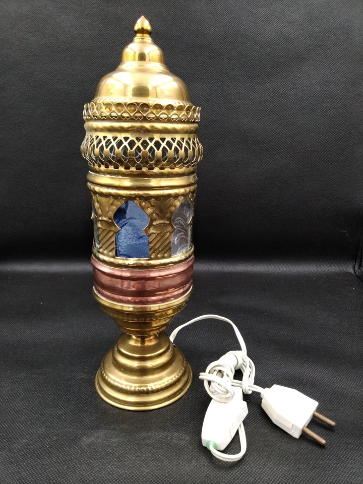 Lampe de table marocaine laiton vintage - Photo 3/4