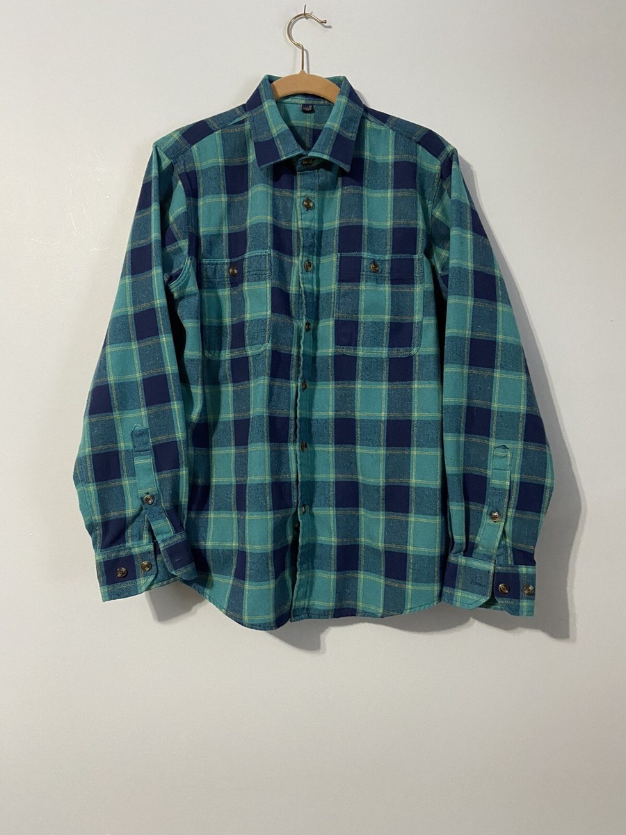 DESIGN in ITALY Flannel SHIRT Green Blue Yellow Buffalo Plaid