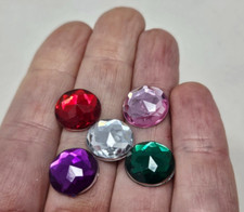 100 pcs 13mm Round Assorted Crystal Rhinestones Craft Glue On Jewels Gems VTG