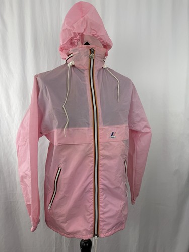 Womens Vintage K-Way Pink Windbreaker Jacket Size 6 Made in France Retro - Picture 11 of 22