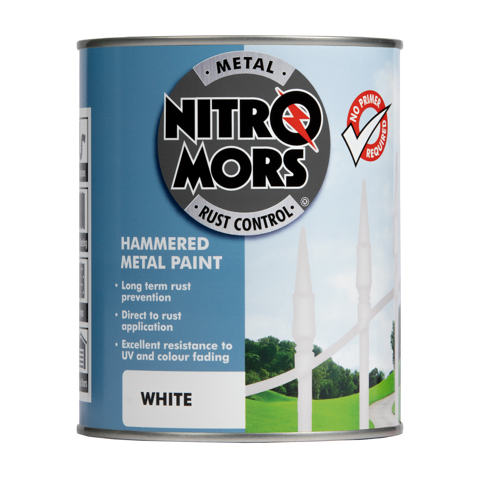 Nitromors Hammered Metal UV Resistant Anti Rust Protection White Paint 750ml
