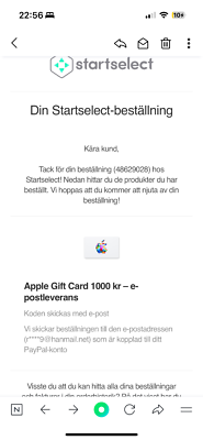Apple 1000kr(SEK) App Store and iTunes Gift Card (ITUNES0114100)