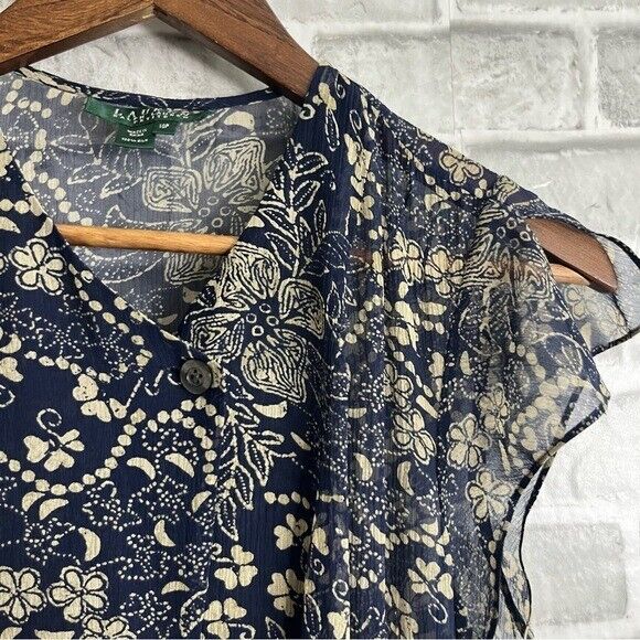 Lauren Ralph Lauren luxury Silk Floral Sheer Ruff… - image 4