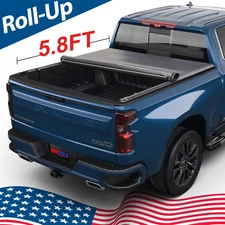 Soft Roll-Up Bed Cover Tonneau Cover Truck Bed for 07-25 Silverado 1500 5.8FT